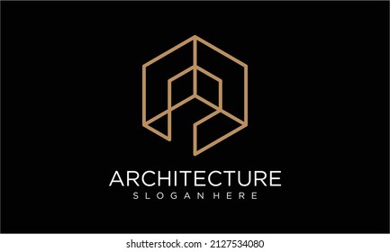 plantilla de diseño de letras iniciales o logotipos abstractos. iconos para el negocio del arquitecto