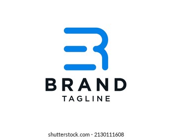 Resumen de la letra inicial R Logo. Forma geométrica azul Estilo Origami aislado en fondo blanco. Usable para logotipos de empresas y marcas. Elemento de plantilla de diseño de logotipo de vectores planos.

