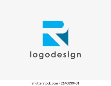 Abstract Initial Letter R Logo. Geometric Shape Square with Negative Space Letter inside. Usable for Business and Technology Logos. Flat Vector Logo Design Template Element.