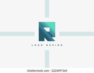 Abstract Initial Letter R Logo. Geometric Line Shapes Letter R Isolated on White Background. Suitable For Business and Branding Logos. Flat Design Vector Template Elements