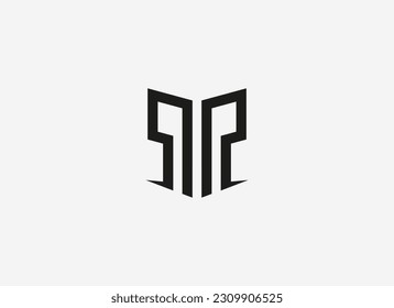 Resumen de la letra inicial R Logo. Formas de línea geométrica Carta aislada en gris adecuado para logotipos de empresas y marcas. Elementos de plantilla de vectores de diseño plano