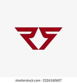 Abstract initial letter R and R logo,usable for branding and business logos, Flat Logo Design Template, vector illustration red color