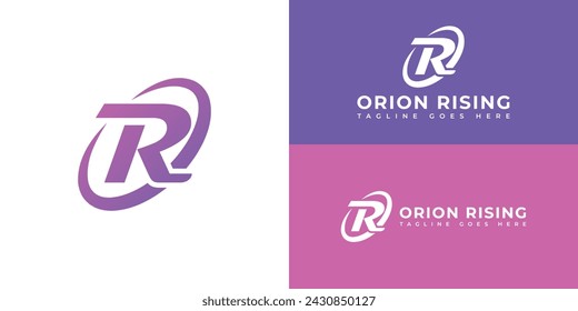 abstract initial letter R and O logo in violet color isolated in white background applied for computer infrastructure company logo also suitable for the brand or company that has initial name RO or OR