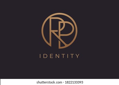 Abstract initial letter R and P logo,usable for branding and business logos, Flat Logo Design Template, vector illustration