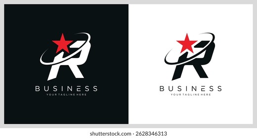 Abstract Initial Letter R Star Logo Vector