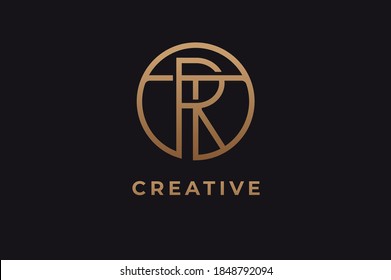 Abstract initial letter R and T logo,usable for branding and business logos, Flat Logo Design Template, vector illustration