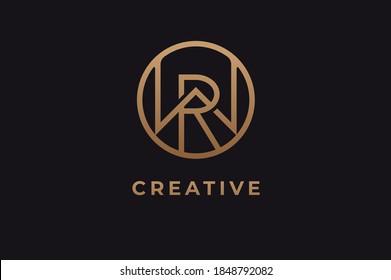 Abstract initial letter R and W logo,usable for branding and business logos, Flat Logo Design Template, vector illustration