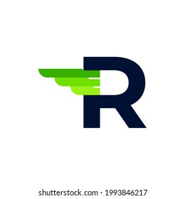 Abstract Initial Letter R Wing and Strip Monogram Logo. Usable for Business and Branding Logos.