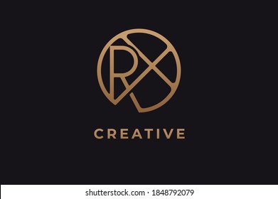 Abstract initial letter R and X logo,usable for branding and business logos, Flat Logo Design Template, vector illustration