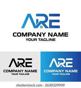 Abstract initial ARE letter real estate geometric typography modern vector logo design template