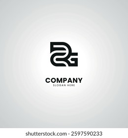 Abstract Initial Letter RG GR Modern Unique Logo Design Vector.