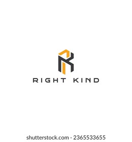 Abstract Initial Letter RK or KR Logo, Geometric Origami  letter RK with arrow combination, usable for Real Estate, Finance, Business, and company Logos, Flat Design logo Template