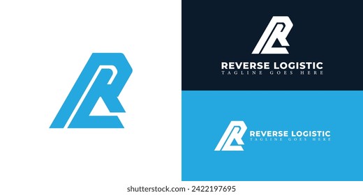 Resumen de la letra inicial RL o el logotipo LR en color azul aislado en tonos blanco y azul aplicado para el logotipo de la empresa logística también adecuado para las marcas o empresas que tienen el nombre inicial LR o RL.