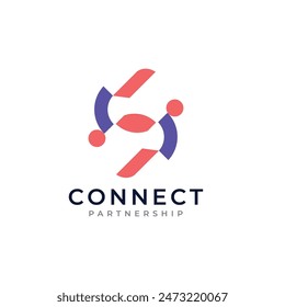 Abstract initial letter s connection partnership logo symbol logo design.