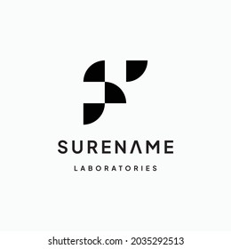Abstract Initial letter S F typography logo design inspiration vector icon illustration custom logo design