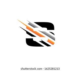 Abstract Initial Letter S Fast Technology logo icon vector design concept.