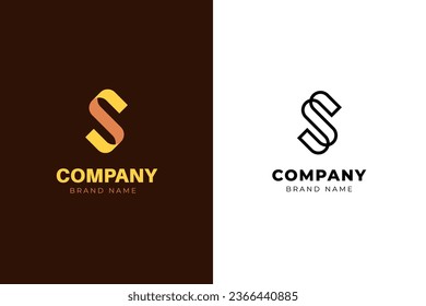Resumen Símbolo del logotipo geométrico de la letra inicial S. plantilla de logotipo de marca de identidad de línea vector de forma simple