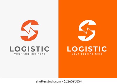 Abstract Initial letter S Logistic Logo, arrow and letter S combination, design logo template, vector illustration