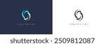 Abstract Initial Letter S Logo. White and Blue S Letter Wave Style isolated on Dual Background. Flat Vector Logo Design Template Element Usable for Business and Branding Logos.