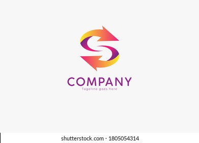 abstract initial letter S logo,  letter s from combination of two arrows , Usable for logistic and  Business Logos, 3d Logo Design Template, vector illustration