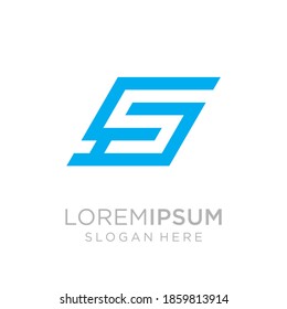 Abstract initial letter S logo, blue style isolated on dark background, usable for branding and business logos, Flat Logo Design Template, vector illustration