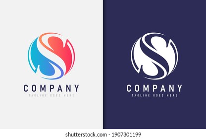 Abstract Initial Letter S Logo Inside A Circle. Usable For Business, Community, Foundation, Tech, Services Company. Vector Logo Design Illustration.