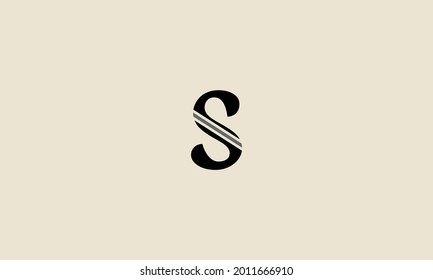 Resumen Logo De La Letra Inicial S. Línea radial con letra espacial negativa aislada en fondo blanco. Elemento de plantilla de diseño de logotipo de vectores planos

