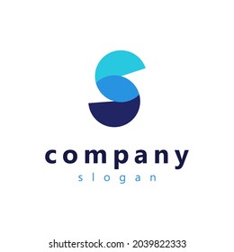 Abstract Initial Letter S Logo isolated on White Background. Usable for Business, Healthcare, Medical and Nature Logos. Flat Vector Logo Design Template Element.