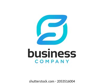 Abstract Initial Letter S Logo. on White Background. Usable for Business, Healthcare, Medical and Nature Logos. Flat Vector Logo Design Template Element.