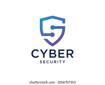 Abstract Initial Letter S Logo. Blue Shield Line with Connected Dots isolated on White Background. Usable for Business and Technology Logos. Flat Vector Logo Design Template Element.
