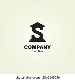 Logo de la carta S aplicado al logotipo de la firma de abogados. El logotipo se puede modificar según sea necesario.