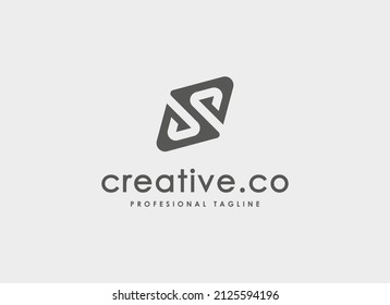 Abstract Initial Letter S Logo. Minimum Monogram Symbol. Usable For Business, Brand and Corporate Identity. Flat Design vector Template Element