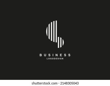 Abstract Initial Letter S Logo. Geometric Shape Letter S Stripes Style Isolated on Black Background.  Usable for Technology, Business and Branding Logos. Flat Vector Design Template Element