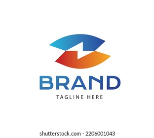 Abstract Initial Letter S logo and Flash Bolt Energy negative space style. Electricity Power sign design. Company identity of Energy, Strength, Speed, Fast delivery.
