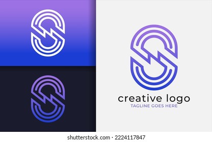 Abstract Initial Letter S Logo Design with Modern Geometric Lines Concept. Creative Logo, Usable for Business Brand, Tech and Company