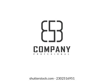 Abstraktes Logo für den Anfangsbuchstaben S. Geometrische Linienformen Buchstaben BSB SB ESB einzeln auf weißem Hintergrund. Geeignet für Geschäfts- und Branding-Logos. Vectorvorlagenelemente für flaches Design