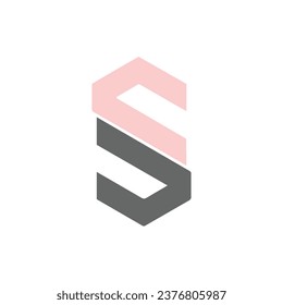 Resumen Logo De La Letra Inicial S. S Forma Isolación Ilustración ilustración material