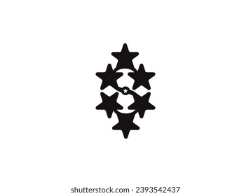 Abstract Initial Letter S Logo. Geometric Shapes S Letter with Stars Icon. Suitable For Technology, Team, Business and Branding Logos. Flat Design Vector Template