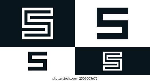 Abstract initial letter S logo design with square shape. Premium Vector