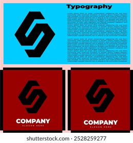 Logotipo Abstractas de la letra inicial S. Estilo de onda de letra S blanco y azul aislado en fondo dual. Elemento de Plantilla de diseño de logotipo de Vector plano utilizable para negocios
