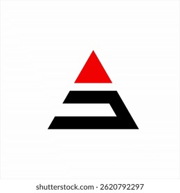 Abstract initial letter S logo design with triangle concept.