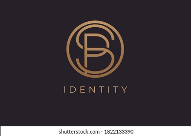 Abstract initial letter S and P logo,usable for branding and business logos, Flat Logo Design Template, vector illustration