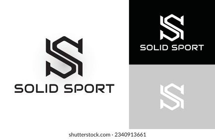 Resumen de la letra inicial logotipo S o SS en color negro aislado en color blanco y negro. diseño de logotipo de letra s hexagón modelo de ilustración vectorial aplicado para inspiración de diseño de logotipo de fitness deportivo