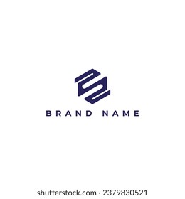 Abstract initial letter S or SS Logo design Vector illustration in purple color isolated on a white background. Abstract letter S logo applied for Business and Technology Company logo design template