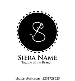 Abstract Initial Letter S for Tailor logo, thread and needle. vector illustration best logo design.