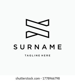 Abstract Initial letter S X typography logo design with modern line logo Design inspiration vector icon illustration custom logo design