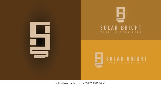 Abstract initial letter SB or BS logo in gold color isolated in multiple orange backgrounds applied for solar sales company logo also suitable for the brands or companies that have same initials name