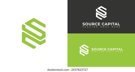 Abstract initial letter SC or CS logo design in green color isolated on multiple background colors. The logo is applied for business and finance company logo design inspiration template