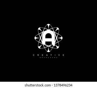 Abstract Initial Letter A Science Tech Rounded Monogram Logo