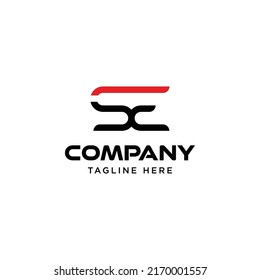 Abstract initial letter SE ES logo design